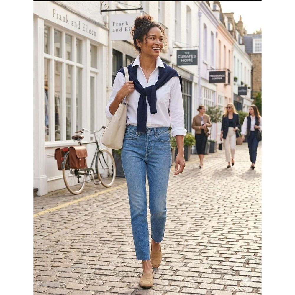 Frank & Eileen Cork Everyday Jean Size 27 Flattering High Rise Straight Fit